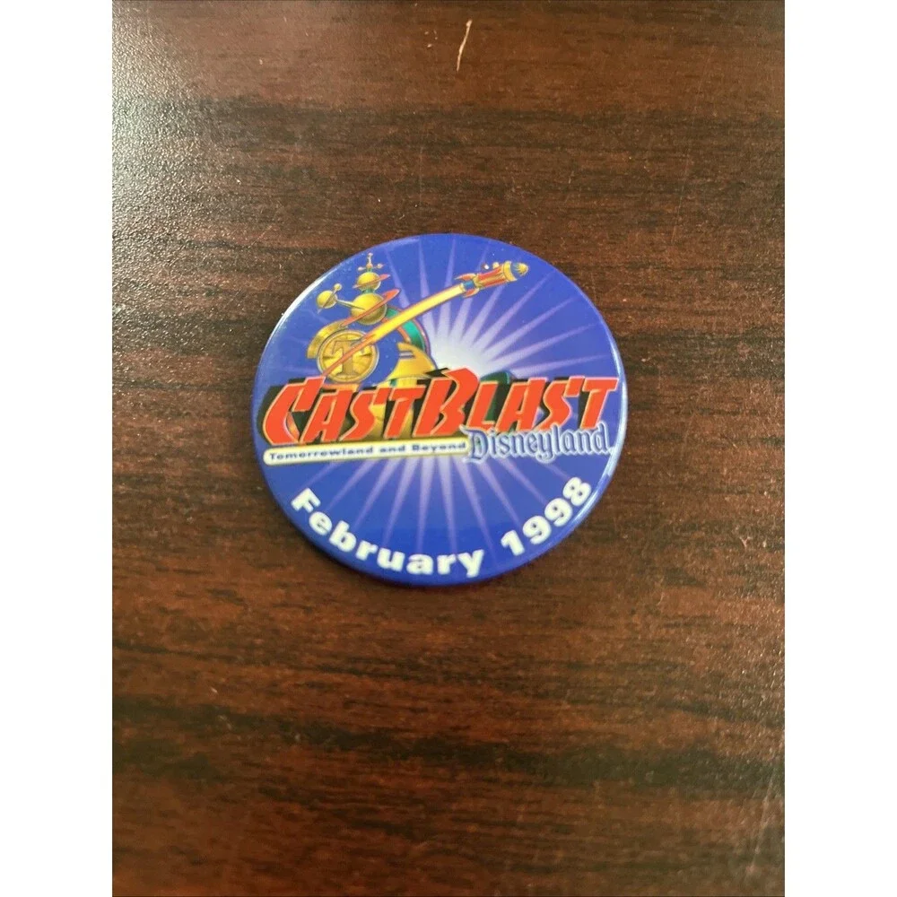 Disneyland Cast Blast February 1998 Button Pin‎